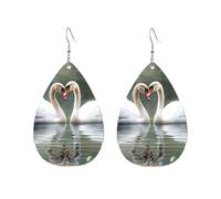 Orecchini a cerchio in acrilico per le donne orecchini pendenti in oro moda boho orecchini pendenti due cigni argento ipoallergenico orecchini a goccia gioielli regalo San Valentino, One Size, Nessuna