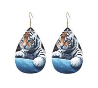 Orecchini a cerchio in acrilico per le donne orecchini pendenti in oro moda boho orecchini pendenti piccola tigre nello spazio argento ipoallergenico orecchini a goccia gioielli regalo San Valentino