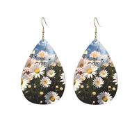 Orecchini a cerchio in acrilico per le donne orecchini pendenti in oro moda boho orecchini pendenti belle margherite argento ipoallergenico orecchini a goccia gioielli regalo San Valentino, One Size