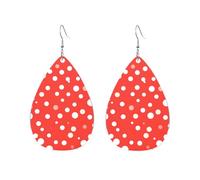 Orecchini a cerchio in acrilico per le donne orecchini pendenti in oro moda boho orecchini pendenti a pois rossi e bianchi ipoallergenici argento orecchini a goccia gioielli regalo San Valentino, One