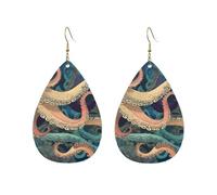 Orecchini a cerchio in acrilico per le donne orecchini pendenti in oro moda boho orecchini pendenti astratto polpo Kraken argento ipoallergenico orecchini a goccia gioielli regalo San Valentino, One