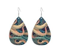 Orecchini a cerchio in acrilico per le donne orecchini pendenti in oro moda boho orecchini pendenti astratto polpo Kraken argento ipoallergenico orecchini a goccia gioielli regalo San Valentino, One