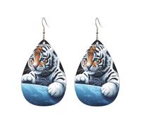 Orecchini a cerchio in acrilico per le donne orecchini pendenti in oro moda boho orecchini pendenti piccola tigre nello spazio argento ipoallergenico orecchini a goccia gioielli regalo San Valentino