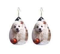 Orecchini a cerchio in acrilico per le donne orecchini pendenti in oro moda boho orecchini pendenti Merry Christmas White Snow Dog ipoallergenico argento orecchini a goccia gioielli regalo San