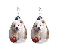Orecchini a cerchio in acrilico per le donne orecchini pendenti in oro moda boho orecchini pendenti Merry Christmas White Snow Dog ipoallergenico argento orecchini a goccia gioielli regalo San