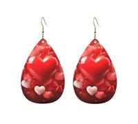 Orecchini a cerchio in acrilico per le donne orecchini pendenti oro moda boho goccia orecchini amore cuori rossi ipoallergenici argento orecchini a goccia gioielli regalo San Valentino, One Size