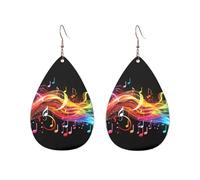 Orecchini a cerchio in acrilico per le donne orecchini pendenti oro moda boho goccia orecchini arcobaleno nota musicale melodia argento ipoallergenico orecchini a goccia gioielli regalo San Valentino