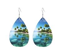 Orecchini a cerchio in acrilico per le donne orecchini pendenti oro moda boho goccia orecchini bella isola nel mare orecchini a goccia in argento ipoallergenico gioielli regalo San Valentino, One Size
