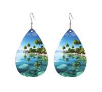Orecchini a cerchio in acrilico per le donne orecchini pendenti oro moda boho goccia orecchini bella isola nel mare orecchini a goccia in argento ipoallergenico gioielli regalo San Valentino, One Size