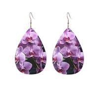 Orecchini a cerchio in acrilico per le donne orecchini pendenti oro moda boho goccia orecchini belle orchidee viola ipoallergenico argento orecchini a goccia gioielli regalo San Valentino, One Size