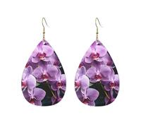 Orecchini a cerchio in acrilico per le donne orecchini pendenti oro moda boho goccia orecchini belle orchidee viola ipoallergenico argento orecchini a goccia gioielli regalo San Valentino, One Size