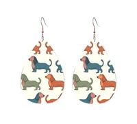 Orecchini a cerchio in acrilico per le donne orecchini pendenti oro moda boho goccia orecchini carino bassotto cani ipoallergenico argento orecchini a goccia gioielli regalo San Valentino, One Size