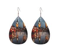 Orecchini a cerchio in acrilico per le donne orecchini pendenti oro moda boho goccia orecchini City of London ipoallergenico argento orecchini a goccia gioielli regalo San Valentino, One Size, Nessuna