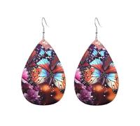 Orecchini a cerchio in acrilico per le donne orecchini pendenti oro moda boho goccia orecchini colorati farfalle su fiori orecchini a goccia in argento ipoallergenico gioielli regalo San Valentino