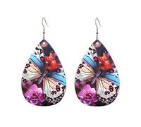 Orecchini a cerchio in acrilico per le donne orecchini pendenti oro moda boho goccia orecchini colorati farfalle su fiori orecchini a goccia in argento ipoallergenico gioielli regalo San Valentino