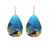 Orecchini a cerchio in acrilico per le donne orecchini pendenti oro moda boho goccia orecchini colorati mondo sottomarino ipoallergenico argento orecchini a goccia gioielli regalo San Valentino, One