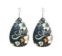 Orecchini a cerchio in acrilico per le donne orecchini pendenti oro moda boho goccia orecchini novità boho fiori astratti ipoallergenici argento orecchini a goccia gioielli regalo San Valentino, One