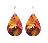 Orecchini a cerchio in acrilico per le donne orecchini pendenti oro moda boho goccia orecchini pendenti rosso giallo autunno foglie d'acero argento ipoallergenico orecchino a goccia gioielli regalo