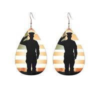 Orecchini a cerchio in acrilico per le donne orecchini pendenti oro moda boho goccia orecchini pendenti Thank You Soldier Saluting America Flag ipoallergenico argento orecchini a goccia gioielli