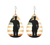 Orecchini a cerchio in acrilico per le donne orecchini pendenti oro moda boho goccia orecchini pendenti Thank You Soldier Saluting America Flag ipoallergenico argento orecchini a goccia gioielli