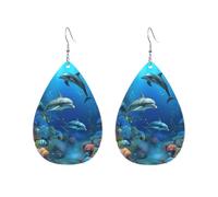 Orecchini a cerchio in acrilico per le donne orecchini pendenti oro moda boho goccia orecchini pendenti mondo sottomarino delfini corallo argento ipoallergenico orecchini a goccia gioielli regalo San