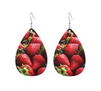 Orecchini a cerchio in acrilico per le donne orecchini pendenti oro moda boho goccia orecchini pendenti fragole fresche ipoallergenici argento orecchini a goccia gioielli regalo San Valentino, One