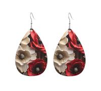 Orecchini a cerchio in acrilico per le donne orecchini pendenti oro moda boho goccia orecchini pendenti fiori rossi e bianchi ipoallergenici argento orecchini a goccia gioielli regalo San Valentino