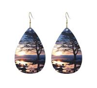 Orecchini a cerchio in acrilico per le donne orecchini pendenti oro moda boho goccia orecchini pendenti albero ramo silhouette al crepuscolo argento ipoallergenico orecchini a goccia gioielli regalo