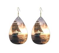 Orecchini a cerchio in acrilico per le donne orecchini pendenti oro moda boho goccia orecchini pendenti bianco veliero al tramonto argento ipoallergenico orecchini a goccia gioielli regalo San