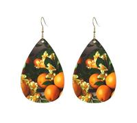 Orecchini a cerchio in acrilico per le donne orecchini pendenti oro moda boho goccia orecchini pendenti fiori gialli e frutti arancioni argento ipoallergenico orecchini a goccia gioielli regalo San