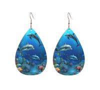 Orecchini a cerchio in acrilico per le donne orecchini pendenti oro moda boho goccia orecchini pendenti mondo sottomarino delfini corallo argento ipoallergenico orecchini a goccia gioielli regalo San