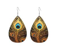 Orecchini a cerchio in acrilico per le donne orecchini pendenti oro moda boho goccia orecchini pendenti piuma di pavone design oro ipoallergenico argento orecchini a goccia gioielli regalo San