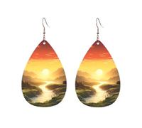Orecchini a cerchio in acrilico per le donne orecchini pendenti oro moda boho goccia orecchini pendenti sole nascente ipoallergenico argento orecchini a goccia gioielli regalo San Valentino, One Size