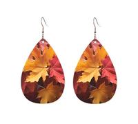 Orecchini a cerchio in acrilico per le donne orecchini pendenti oro moda boho goccia orecchini pendenti rosso giallo autunno foglie d'acero argento ipoallergenico orecchino a goccia gioielli regalo