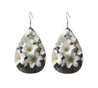 Orecchini a cerchio in acrilico per le donne orecchini pendenti oro moda boho goccia orecchini pendenti bouquet di giglio bianco ipoallergenico argento orecchini a goccia gioielli regalo San Valentino