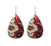 Orecchini a cerchio in acrilico per le donne orecchini pendenti oro moda boho goccia orecchini pendenti fiori rossi e bianchi ipoallergenici argento orecchini a goccia gioielli regalo San Valentino