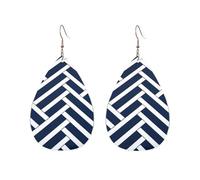 Orecchini a cerchio in acrilico per le donne orecchini pendenti oro moda boho goccia orecchini pendenti linea blu e bianca ipoallergenico argento orecchini a goccia gioielli regalo San Valentino, One