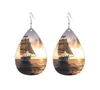 Orecchini a cerchio in acrilico per le donne orecchini pendenti oro moda boho goccia orecchini pendenti bianco veliero al tramonto argento ipoallergenico orecchini a goccia gioielli regalo San