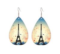Orecchini a cerchio in acrilico per le donne orecchini pendenti oro moda boho goccia orecchini pendenti modello Parigi ipoallergenico argento orecchini a goccia gioielli regalo San Valentino, One Size