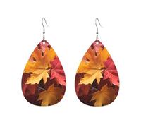 Orecchini a cerchio in acrilico per le donne orecchini pendenti oro moda boho goccia orecchini pendenti rosso giallo autunno foglie d'acero argento ipoallergenico orecchino a goccia gioielli regalo