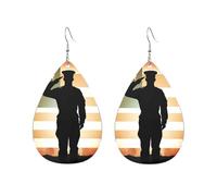 Orecchini a cerchio in acrilico per le donne orecchini pendenti oro moda boho goccia orecchini pendenti Thank You Soldier Saluting America Flag ipoallergenico argento orecchini a goccia gioielli