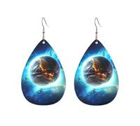 Orecchini a cerchio in acrilico per le donne orecchini pendenti oro moda boho goccia orecchini pendenti blu terra nello spazio ipoallergenico argento orecchini a goccia gioielli regalo San Valentino