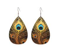 Orecchini a cerchio in acrilico per le donne orecchini pendenti oro moda boho goccia orecchini pendenti piuma di pavone design oro ipoallergenico argento orecchini a goccia gioielli regalo San