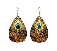 Orecchini a cerchio in acrilico per le donne orecchini pendenti oro moda boho goccia orecchini pendenti piuma di pavone design oro ipoallergenico argento orecchini a goccia gioielli regalo San