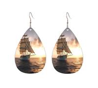 Orecchini a cerchio in acrilico per le donne orecchini pendenti oro moda boho goccia orecchini pendenti bianco veliero al tramonto argento ipoallergenico orecchini a goccia gioielli regalo San