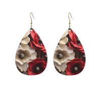 Orecchini a cerchio in acrilico per le donne orecchini pendenti oro moda boho goccia orecchini pendenti fiori rossi e bianchi ipoallergenici argento orecchini a goccia gioielli regalo San Valentino