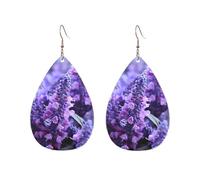 Orecchini a cerchio in acrilico per le donne orecchini pendenti oro moda boho goccia orecchini pendenti viola lavanda fiori colorati argento ipoallergenico orecchini a goccia gioielli regalo San