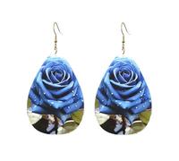 Orecchini a cerchio in acrilico per le donne orecchini pendenti oro moda boho goccia orecchini romantici blu rosa ipoallergenico argento orecchini a goccia gioielli regalo San Valentino, One Size