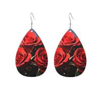 Orecchini a cerchio in acrilico per le donne orecchini pendenti oro moda boho goccia orecchini romantici rose rosse ipoallergeniche argento orecchini a goccia gioielli regalo San Valentino, One Size