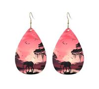 Orecchini a cerchio in acrilico per le donne orecchini pendenti oro moda boho goccia orecchini rosa luna elefante ipoallergenico argento orecchini a goccia gioielli regalo San Valentino, One Size